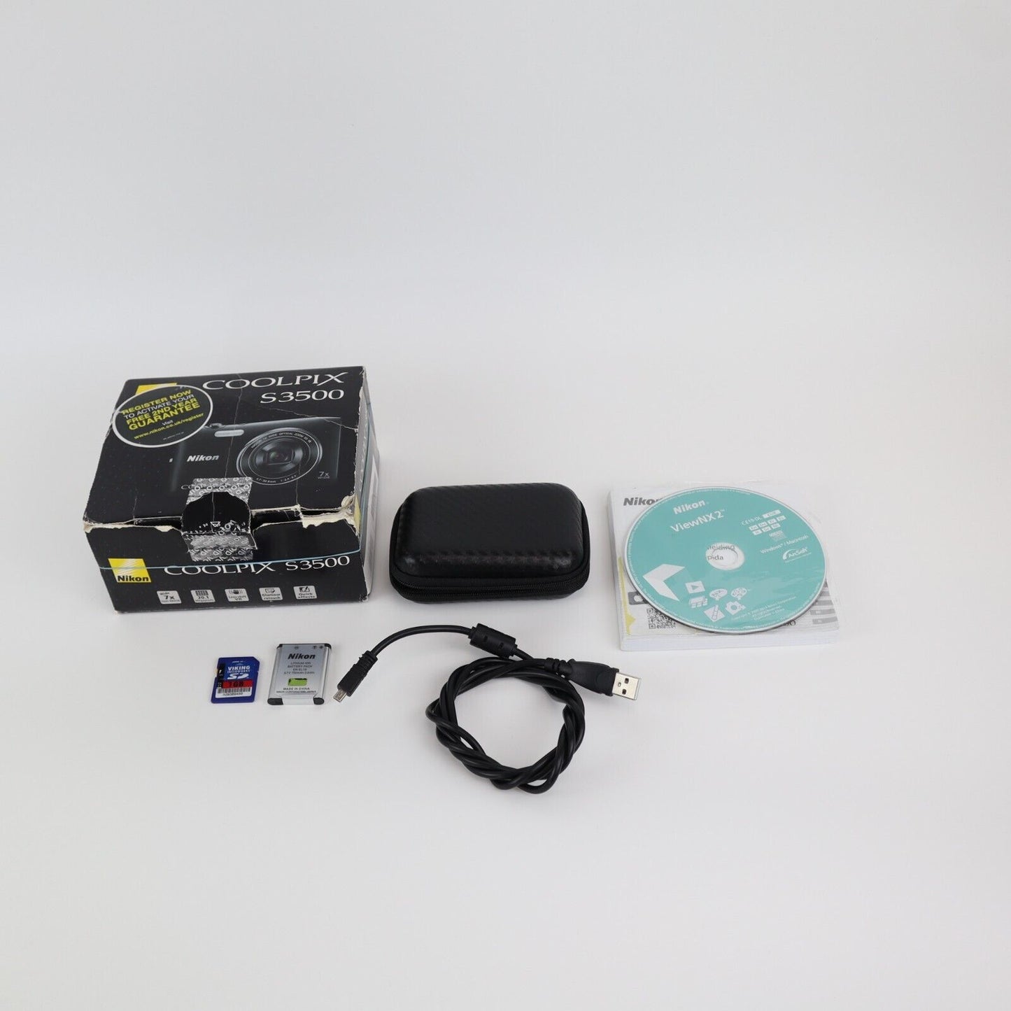 Nikon Coolpix S3500 20MP Digital Camera - FULL KIT - 24HR Post