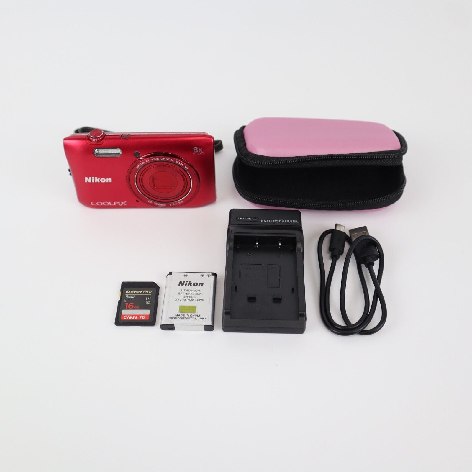 Nikon Coolpix S3600 20MP Digital Camera - FULL KIT - 24HR POSST