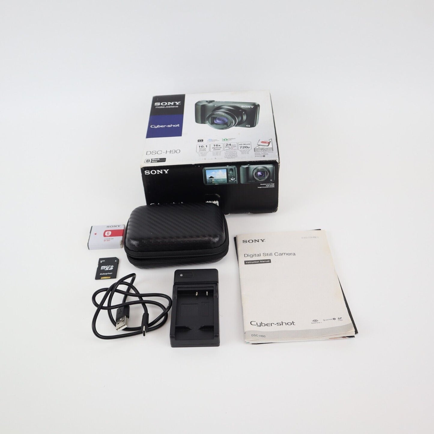 Sony Cyber-shot DSC-H90 16.1MP Digital Camera - FULL KIT - 24HR POSTAGE