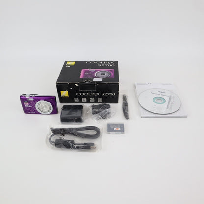 Nikon Coolpix S2700 Digital Camera Purple - NEW - 24HR Postage